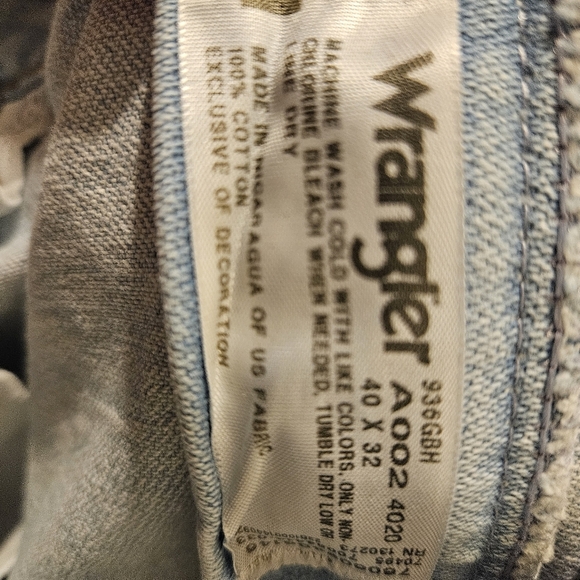 Wrangler Mens Light Wash Straight Leg Jeans Size 40 X 32 - Picture 13 of 13